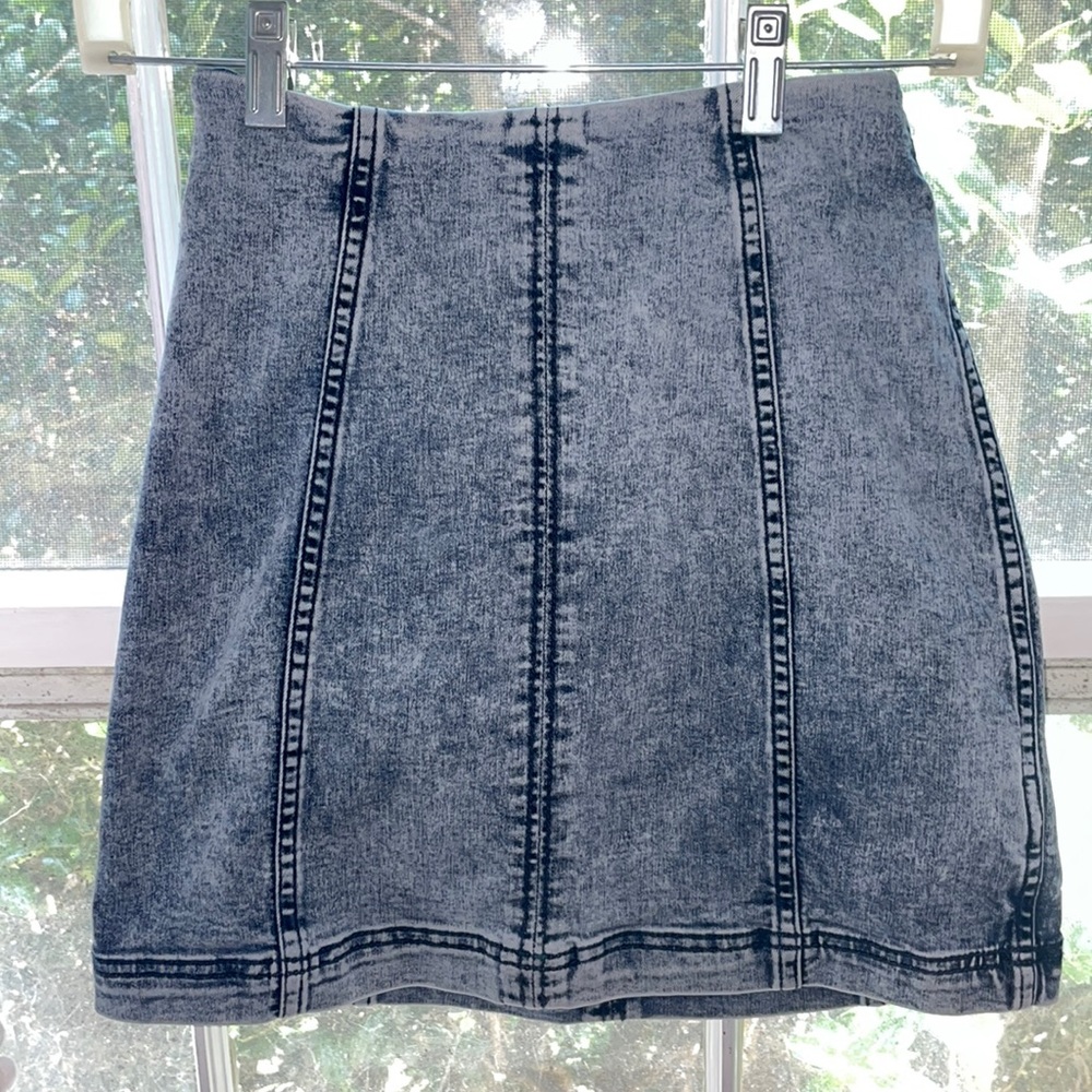 free people denim mini skirt